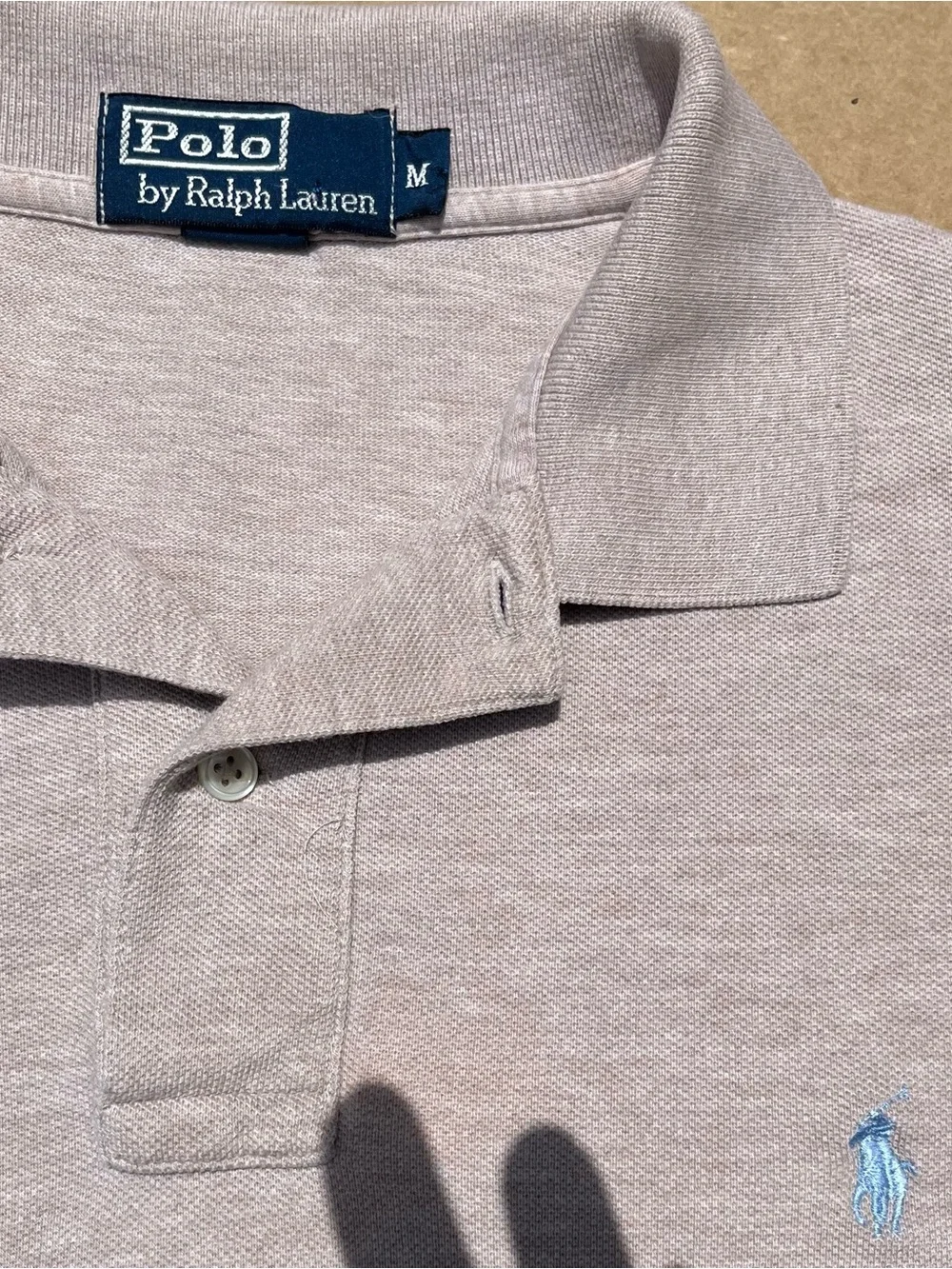 Polo Ralph Lauren Men’s Medium  cream Long-Sleeve Polo Shirt